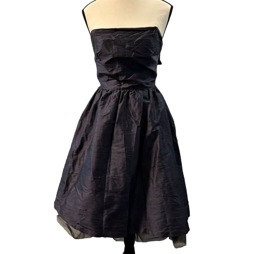Saeyoung Vu Couture Navy & Black Strapless Dress Size 0